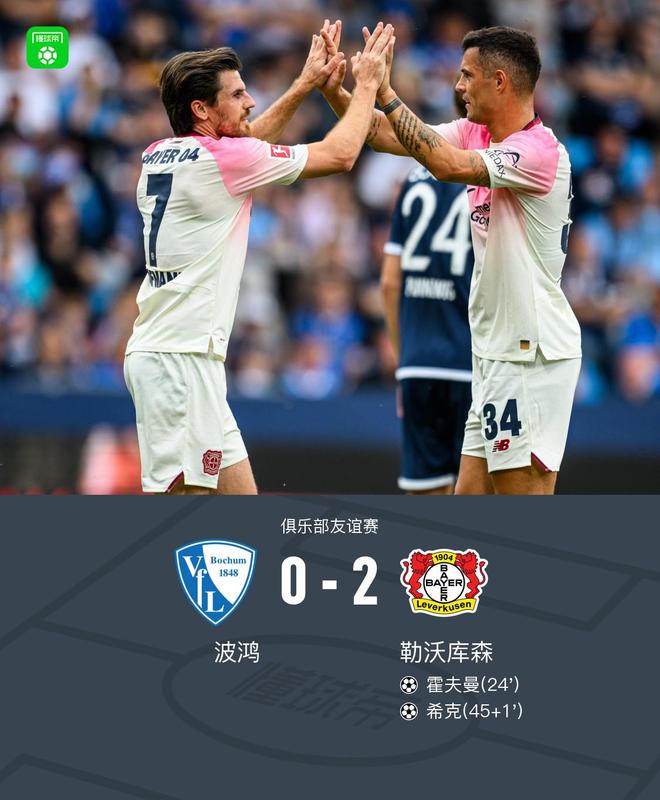 勒沃胜波鸿2比0，霍希双进球