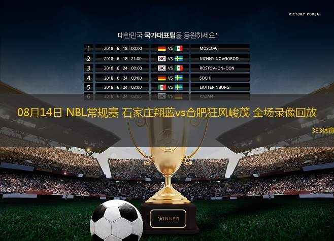 08月14日 NBL常规赛 石家庄翔蓝vs合肥狂风峻茂 全场录像回放